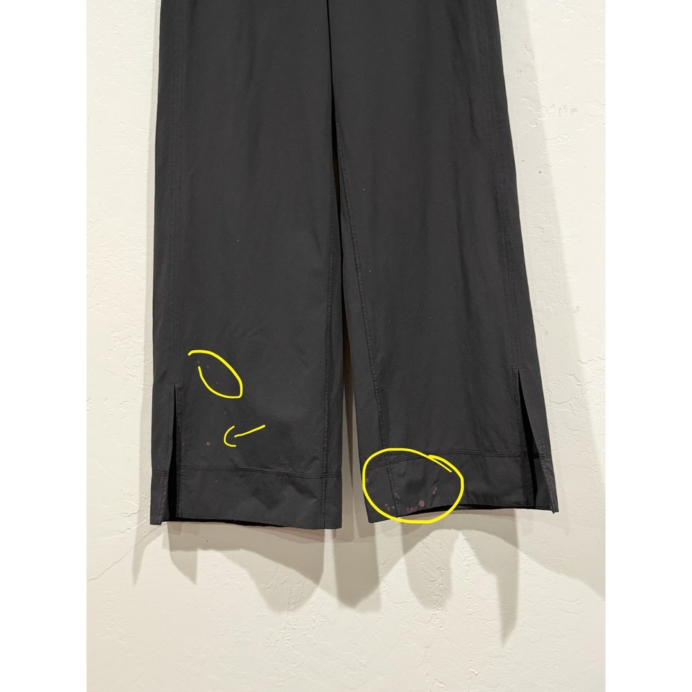 Lululemon Stretch Woven Wide Leg High Rise Pants Black LW5FF3S Size M - Picture 8 of 9